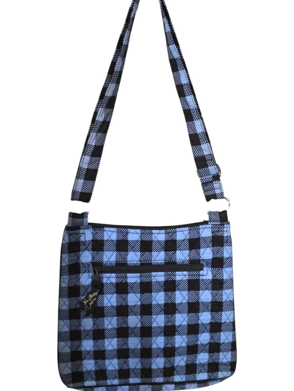 Vera Bradley Blue Buffalo Check Quilted Crossbody Shoulder Bag Lightweight NWOT - Picture 3 of 16